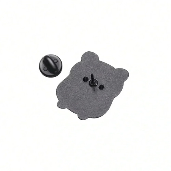 1 piece unisex green frog with white yellow flowers enamel pin backpack clothing - Picture 5 of 5